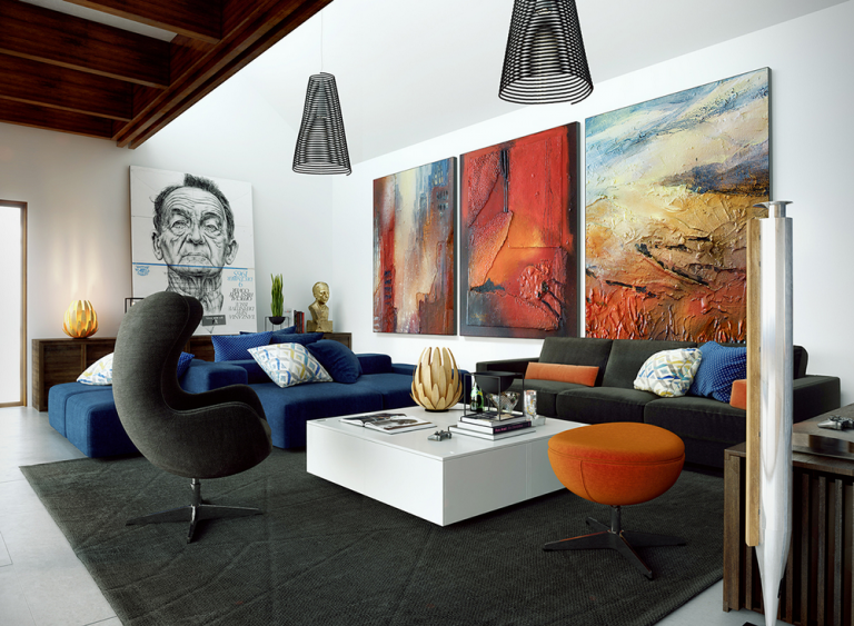 living room art displays