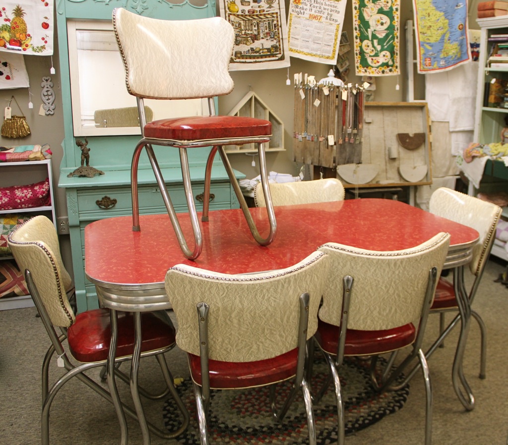 1950ﾒs Retro Kitchen Table Chairs 3 5881 
