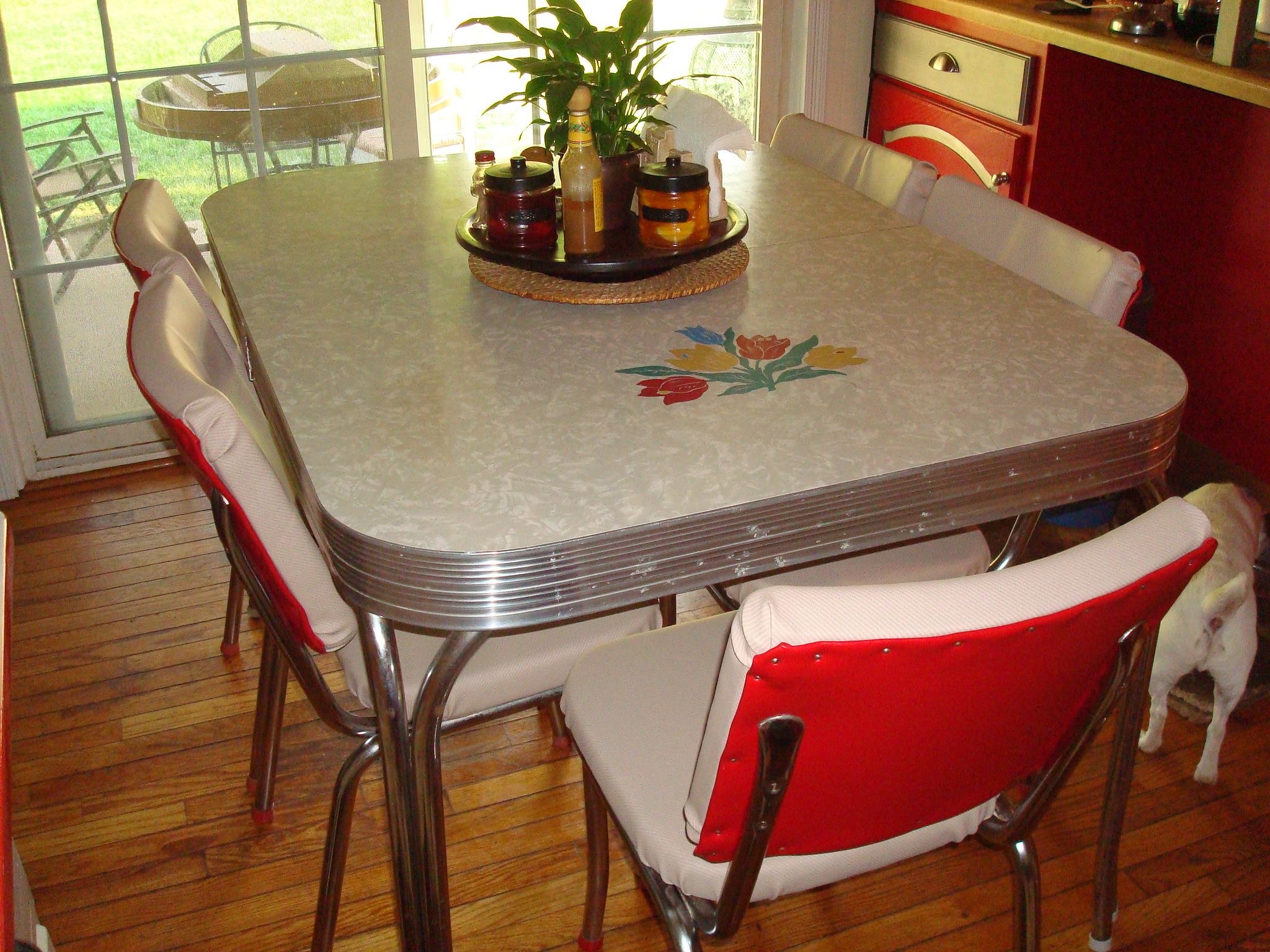1950 green kitchen table and chair
