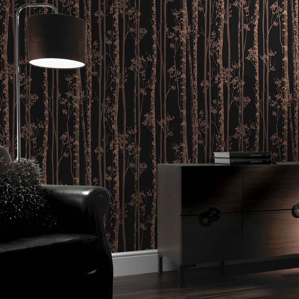 Black and bronze kitchen wallpaper | Hawk Haven