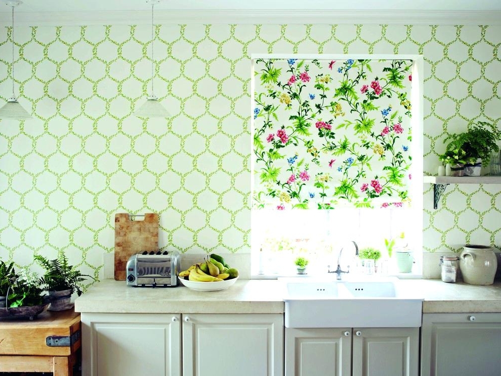 light green kitchen wallpaper