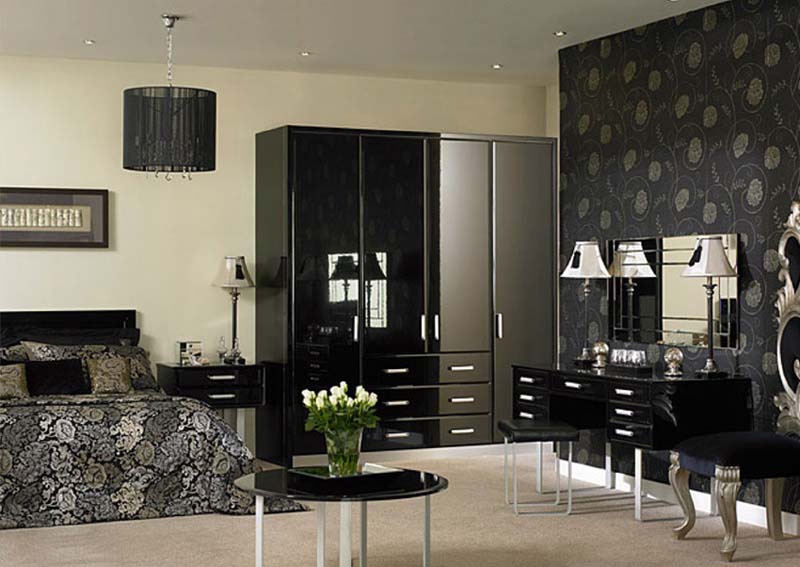 black gloss bedroom furniture set uk