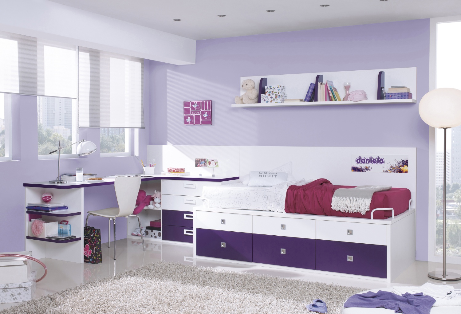 girls bedroom furniture with desk