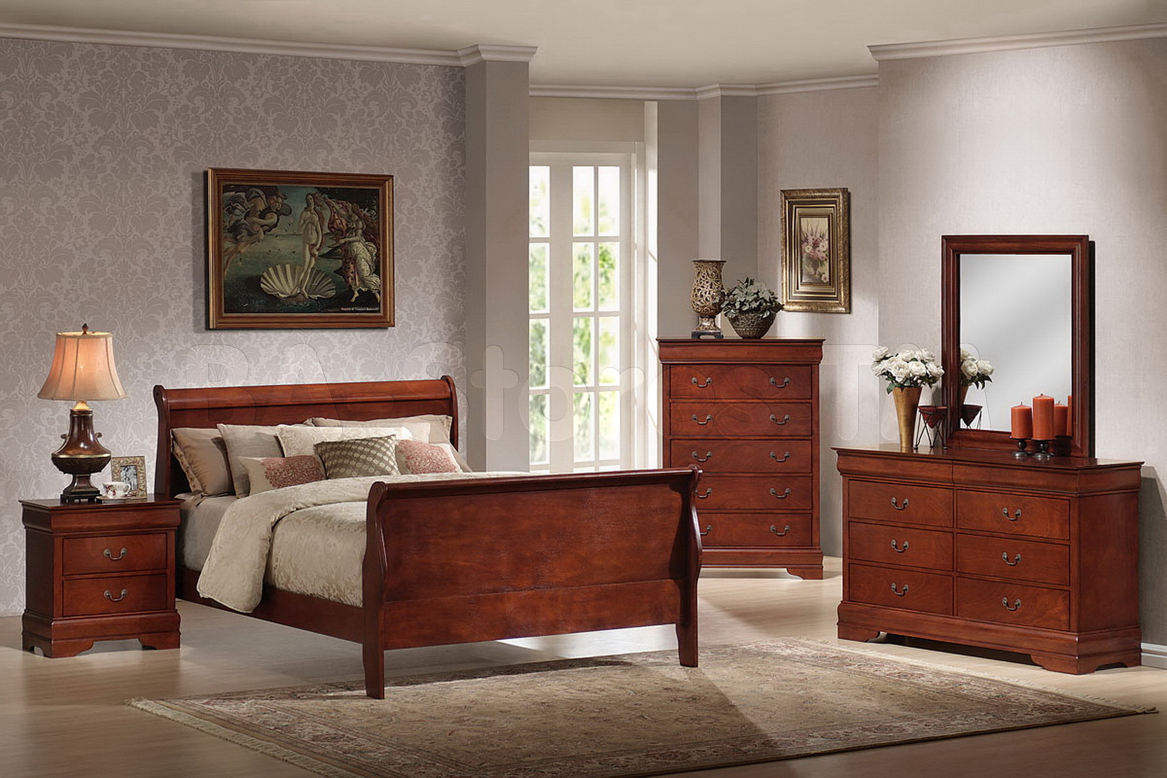 furniture of america harrington cherry bedroom set