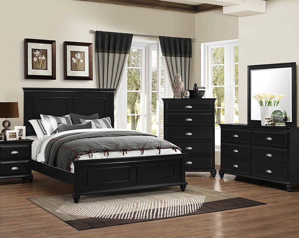 Bedroom makeover black furniture Hawk Haven