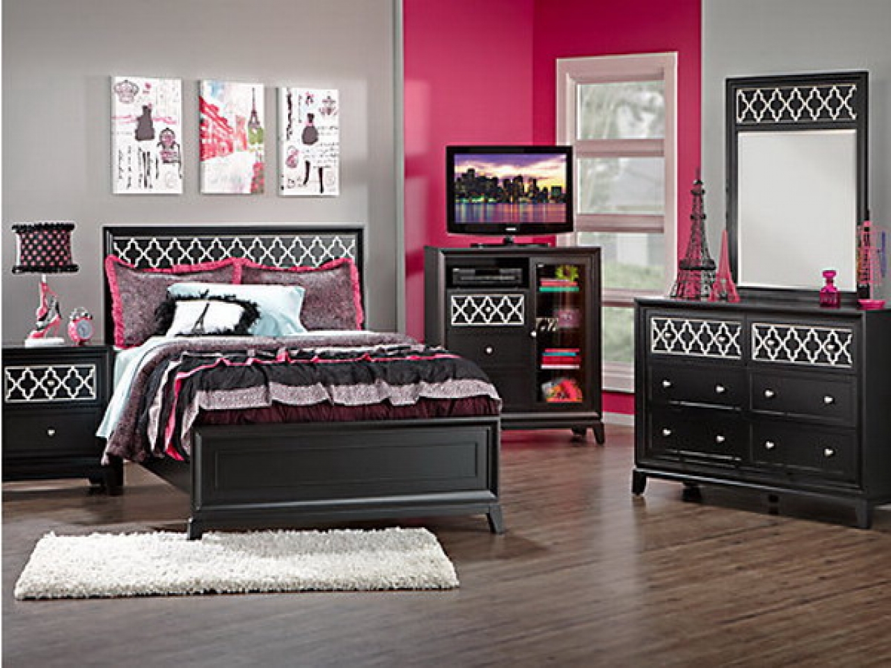 girl bedroom ideas dark furniture