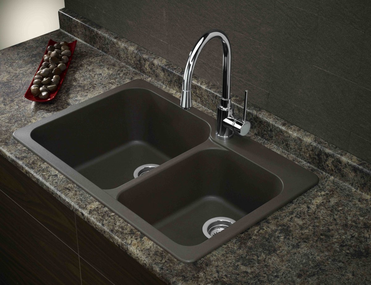 black granite kitchen sink