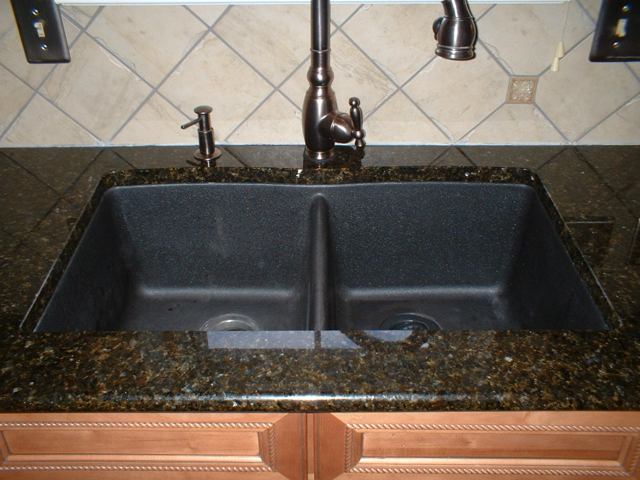 black granite composite kitchen sink