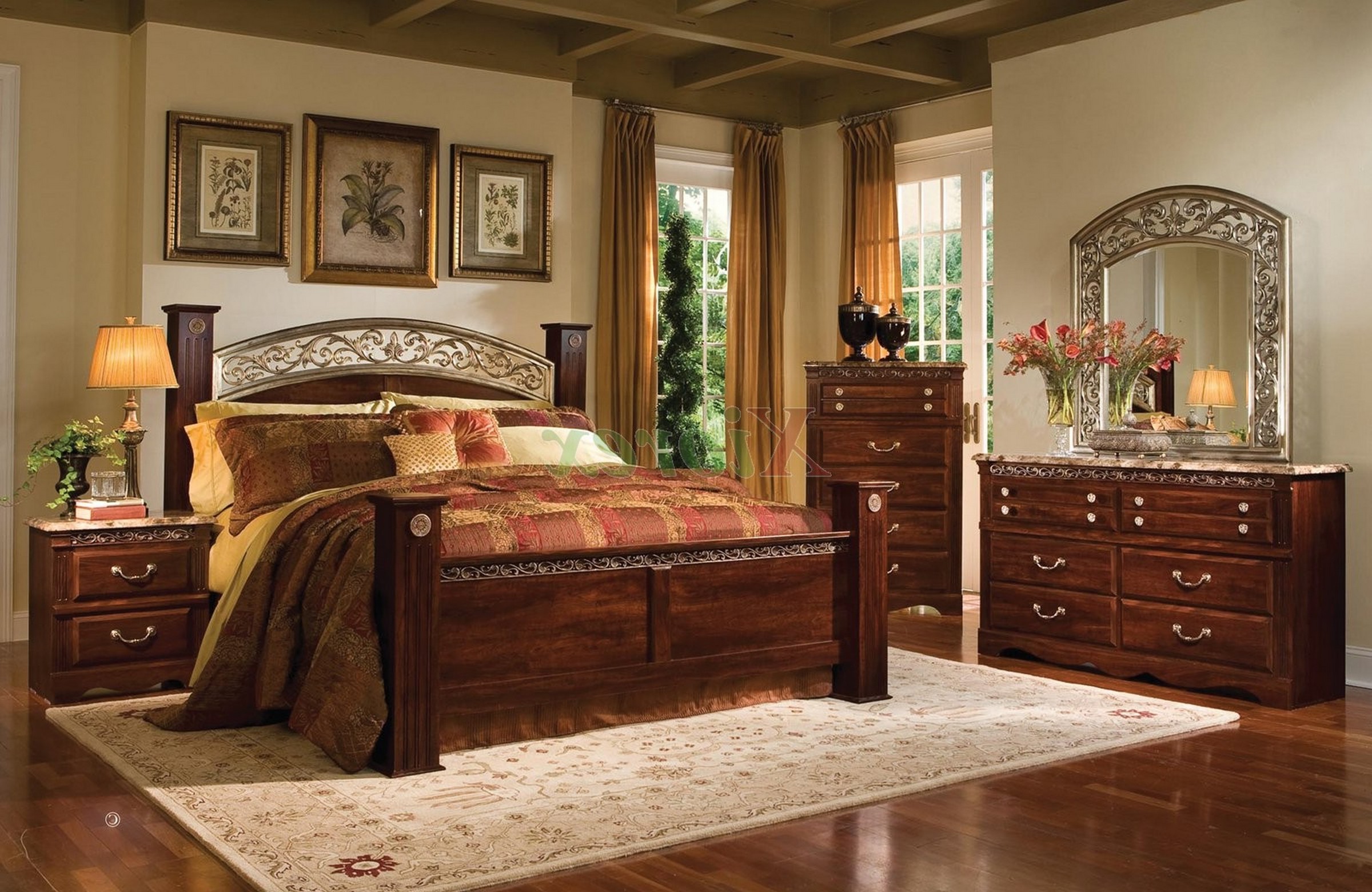 oak and black bedroom furniture