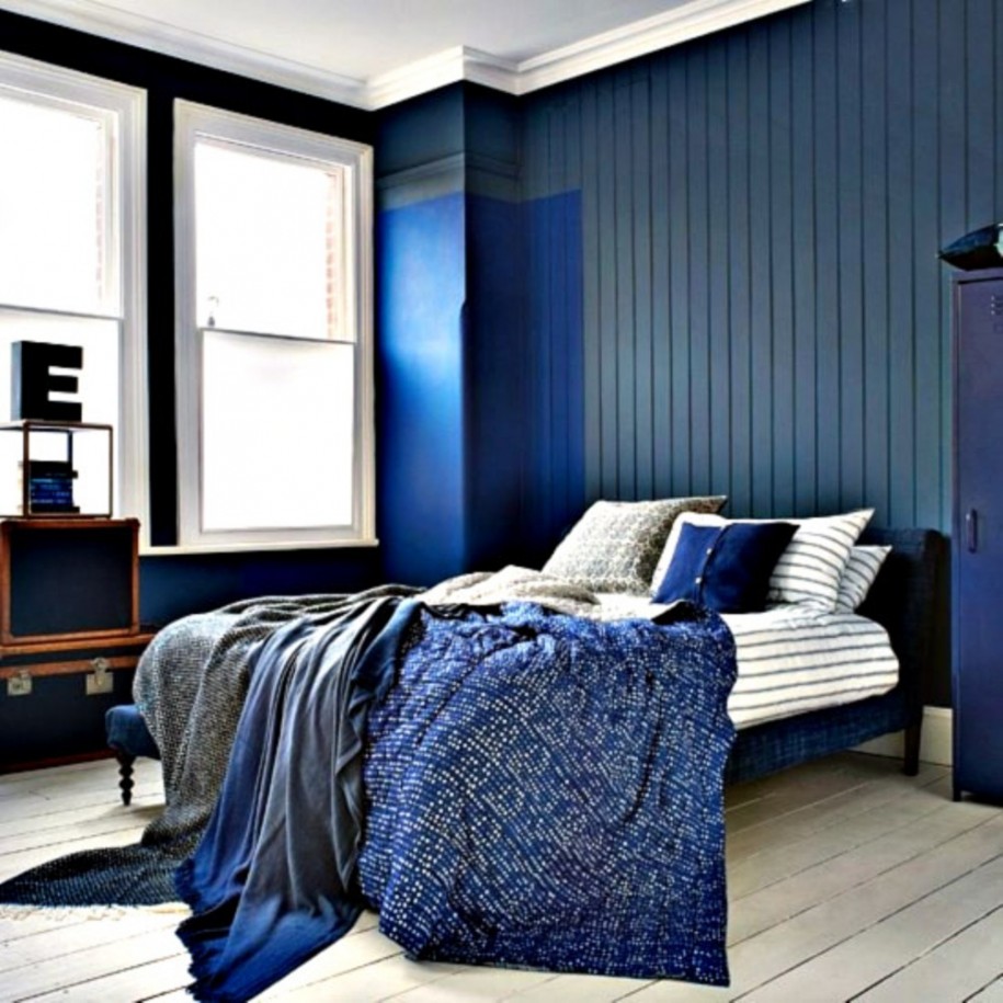 Blue black bedroom designs | Hawk Haven