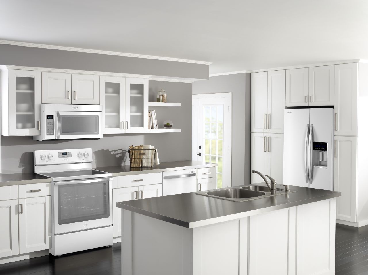 Kitchen cabinet ideas with white appliances Hawk Haven