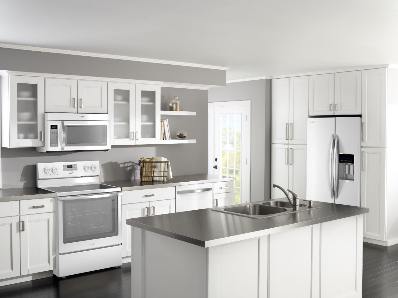 Kitchen cabinet ideas with white appliances | Hawk Haven