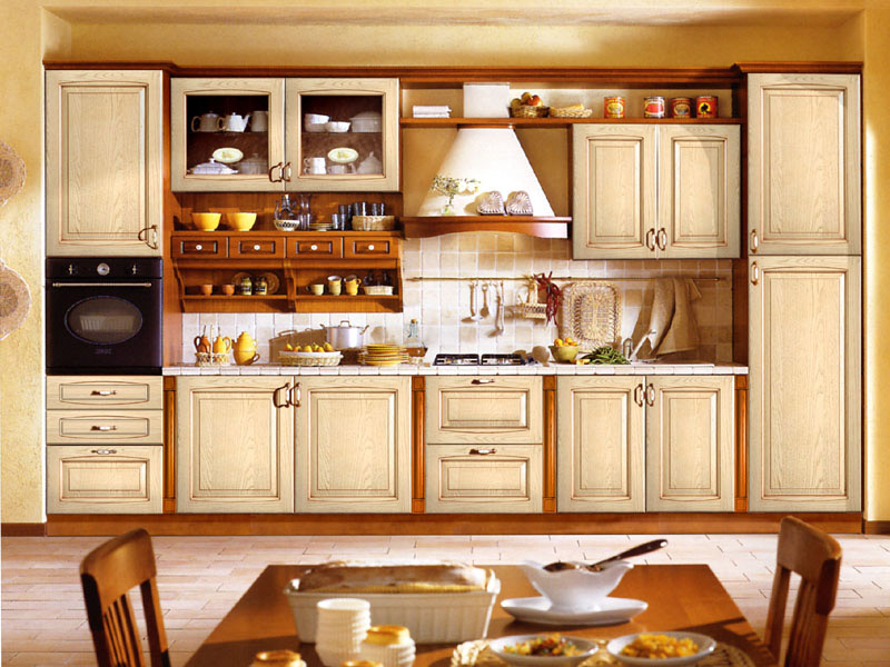 kitchen cabinet with stencil design