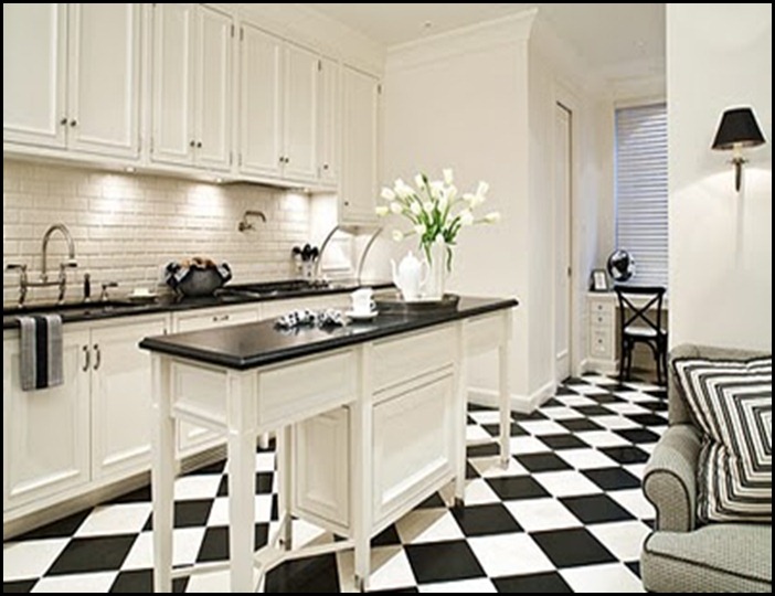 Kitchen floor tile black and white | Hawk Haven