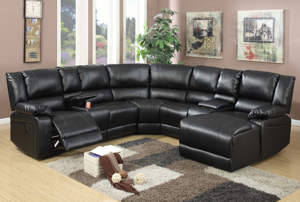 black genuine leather sectional sofa