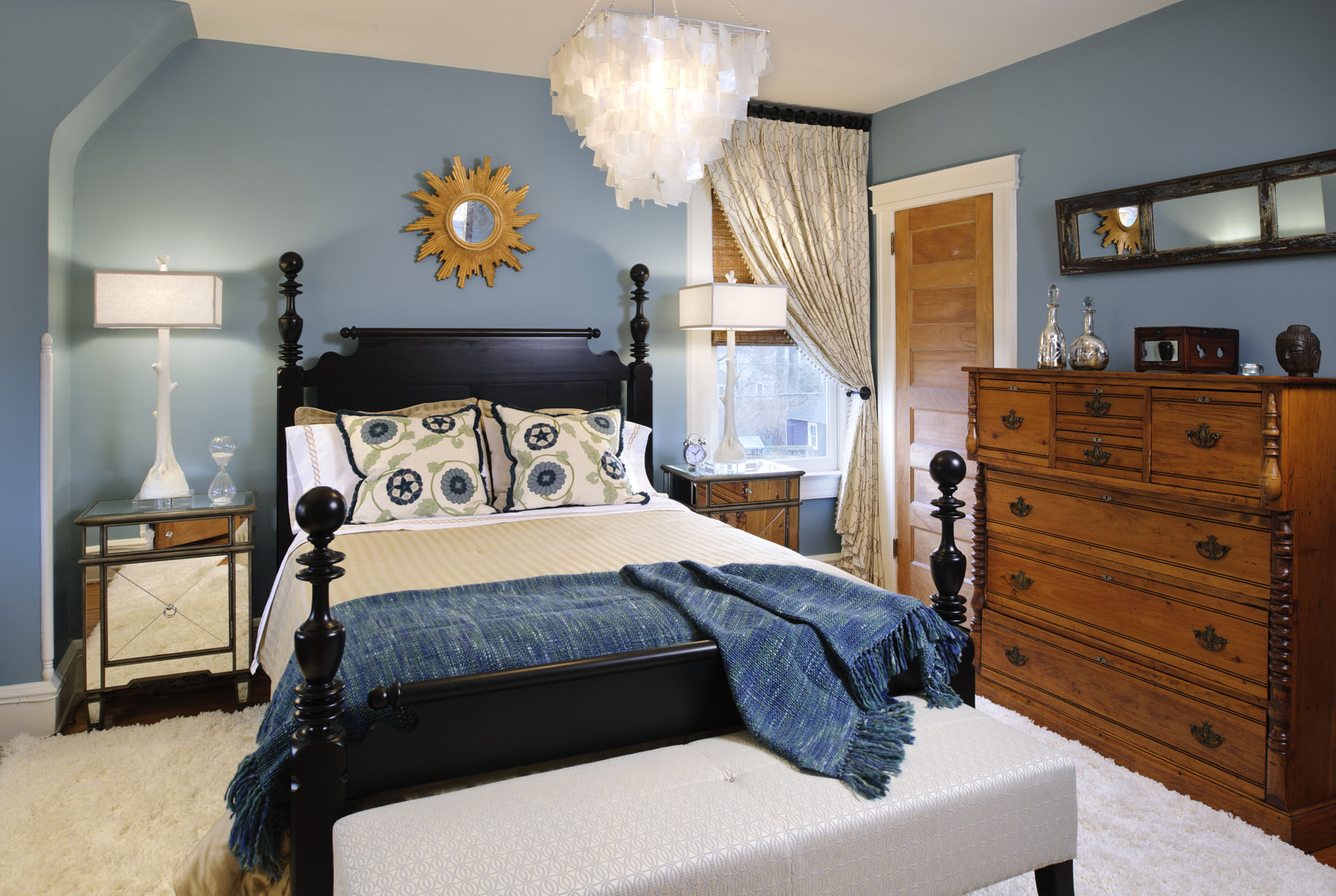 mixed matched bedroom furniture