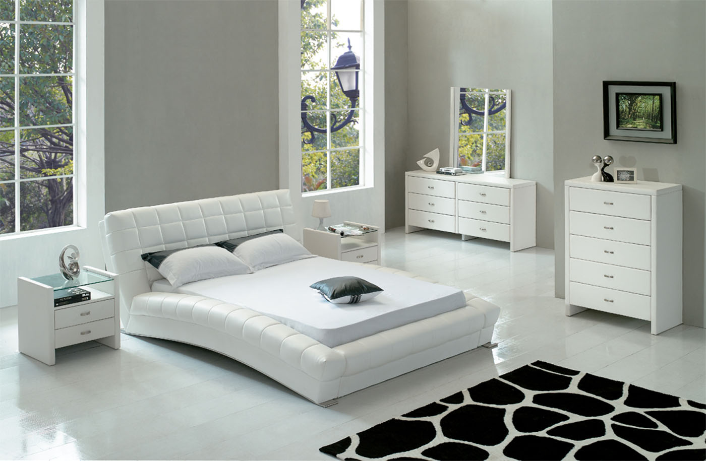 modern bedroom furniture set white