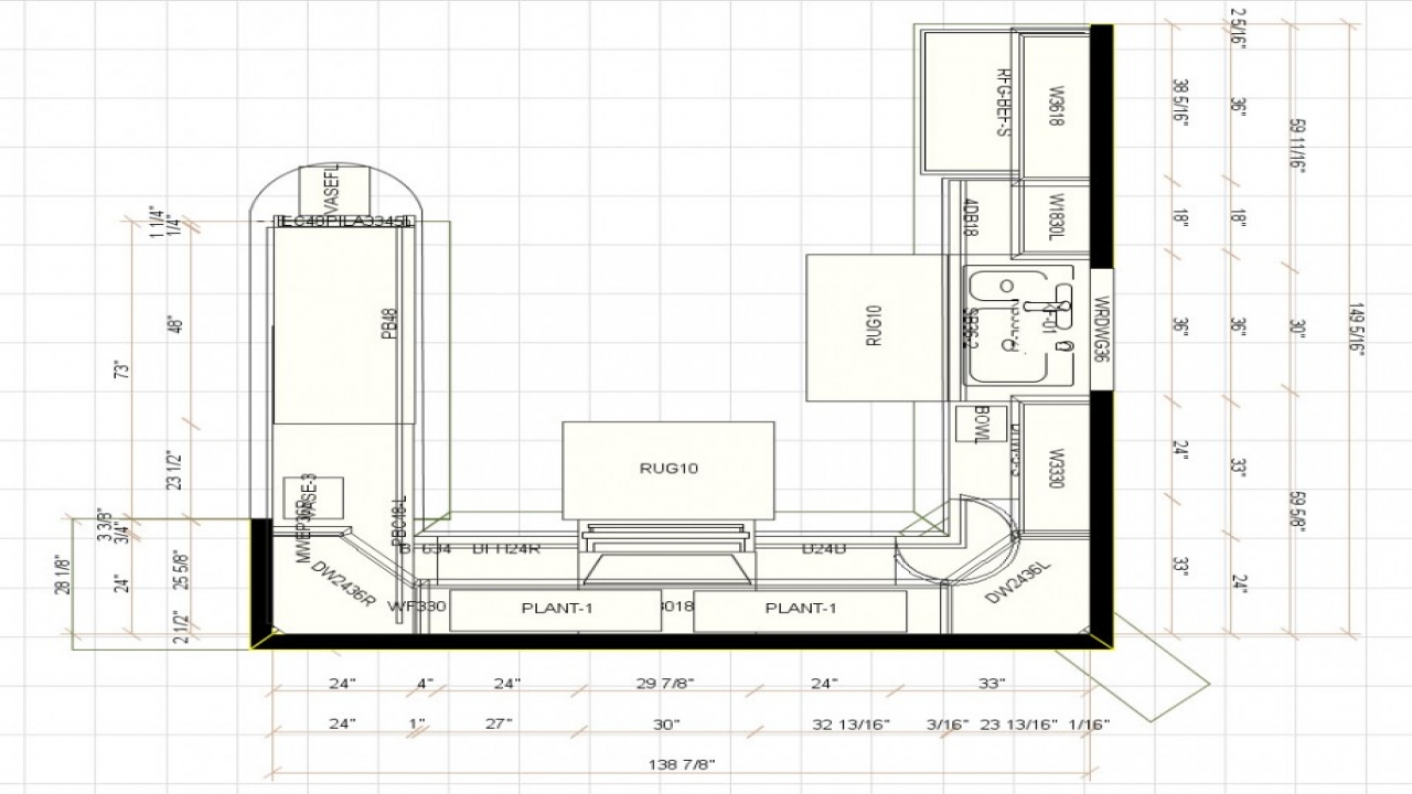 U shaped kitchen floor plans Hawk Haven