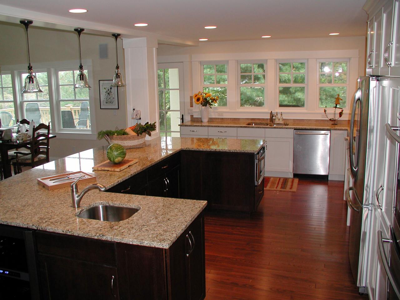 u shaped kitchen with island and sink