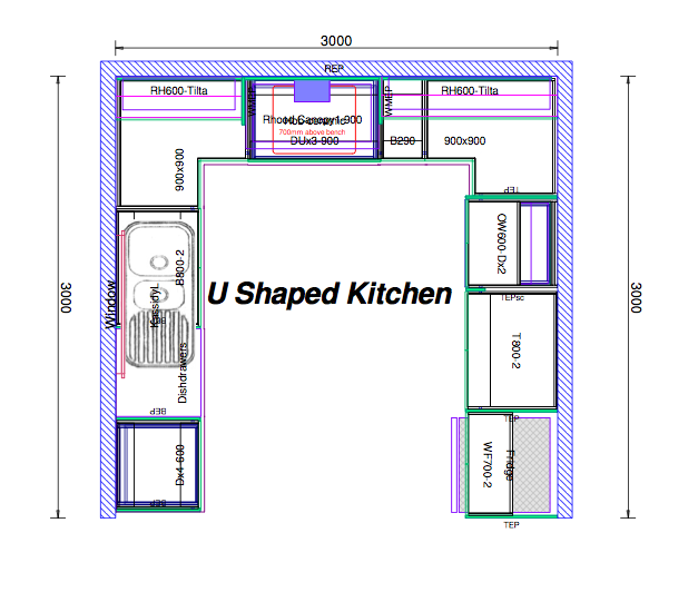 U Shaped Kitchen Plans Hawk Haven