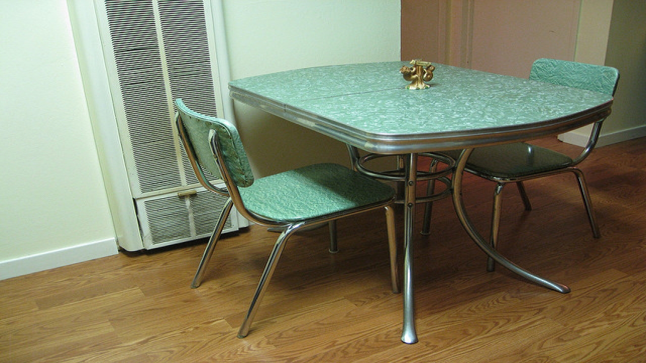 retro curved formica kitchen table