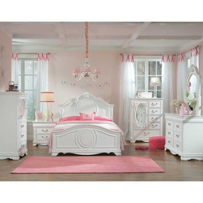 white bed for little girl