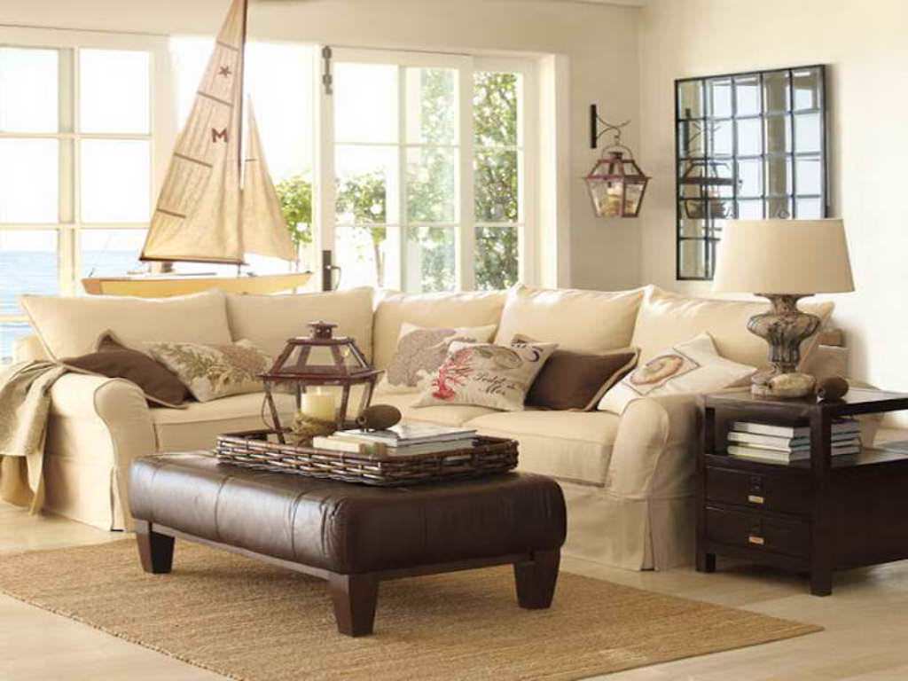 Pottery Barn Living Room With Mirror