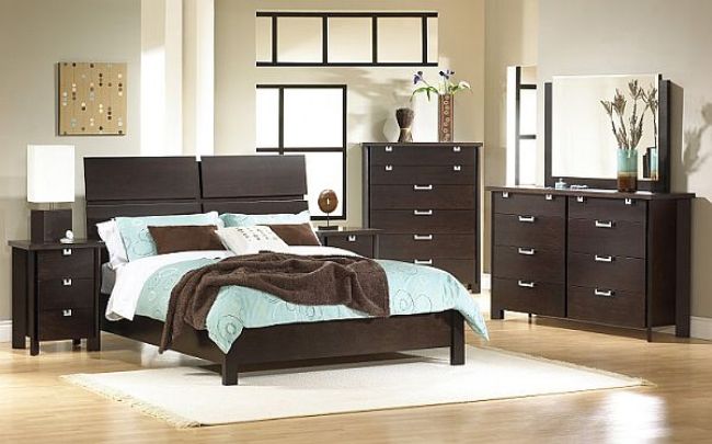 Matte black bedroom furniture