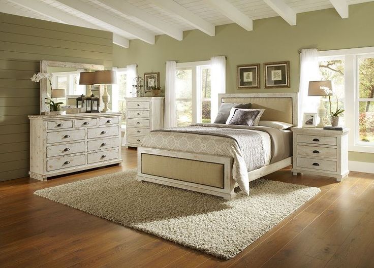 Bedroom furniture white distressed