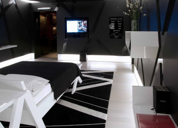 Black and white bedroom designs for men