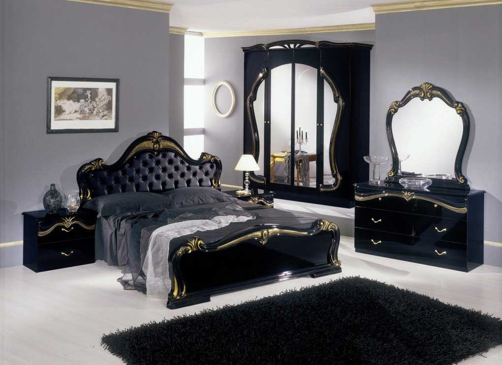 Black enamel bedroom furniture