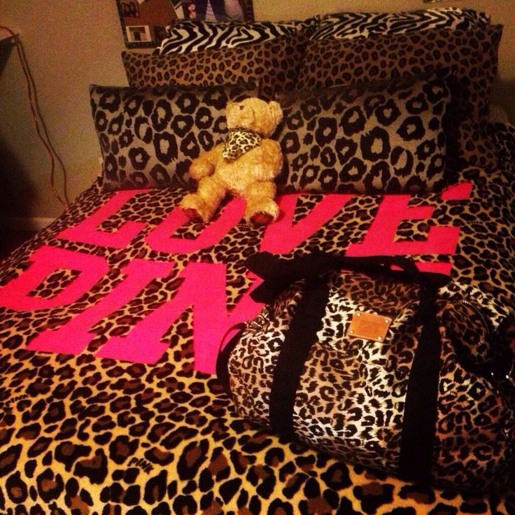 Cheetah print and red bedroom