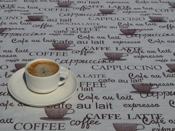 Coffee design tablecloth
