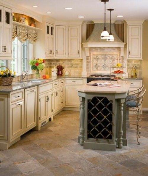 French country galley kitchen