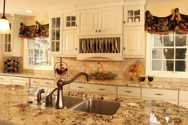 French country kitchen granite