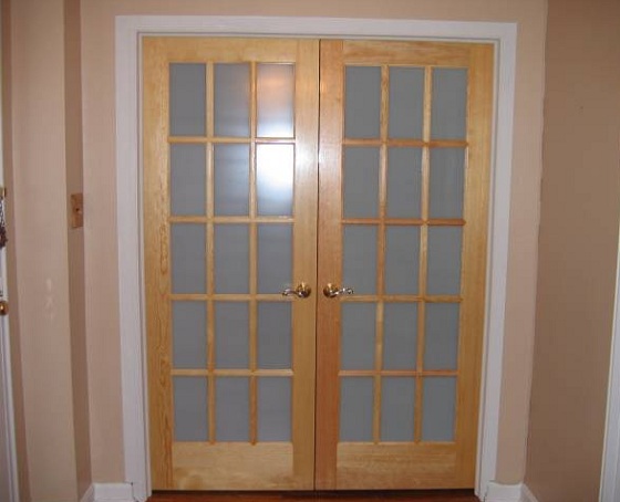 Interior french doors frosted glass