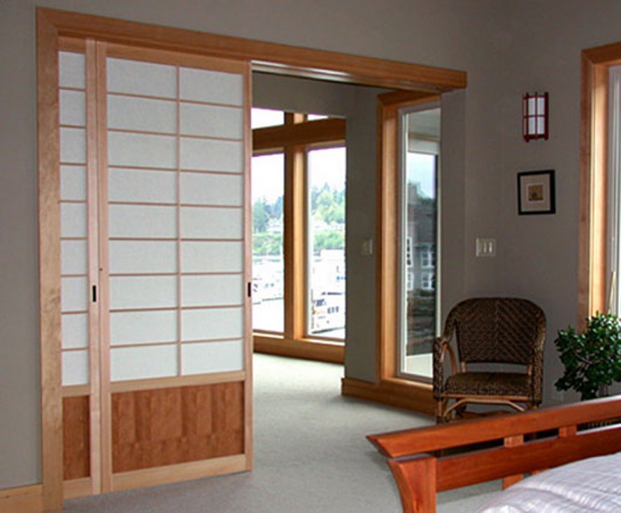 Interior sliding japanese doors