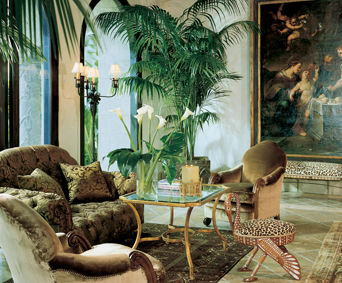 Jungle living room designs