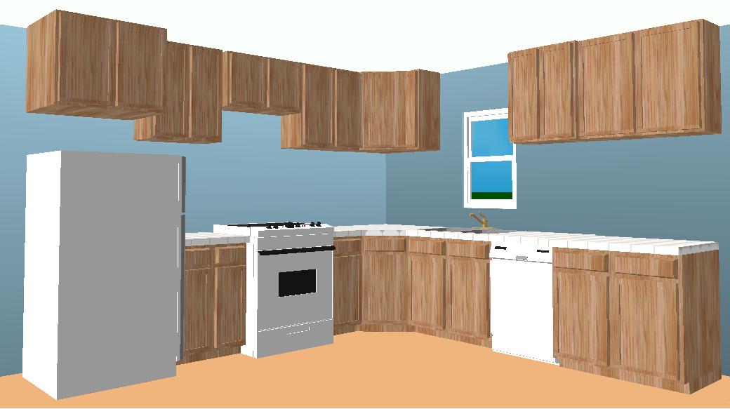 L shaped kitchen wall units