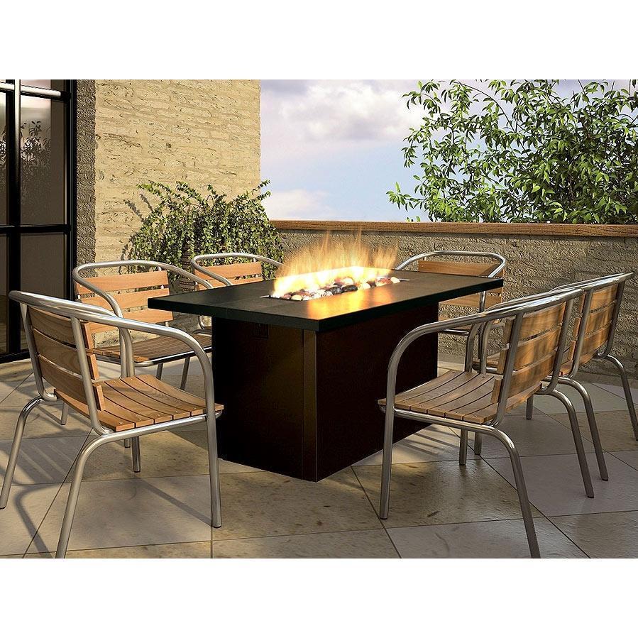 Outdoor dining tables with gas fire pit