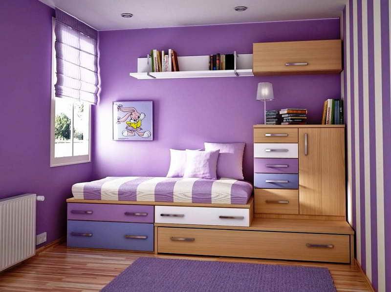 Purple coloured rooms