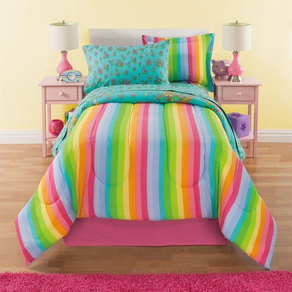 Rainbow bedding sets for girls
