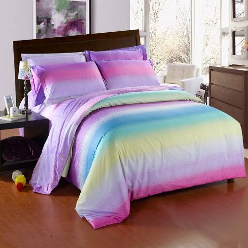 Rainbow colored bedding
