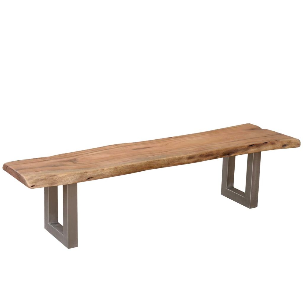 Rustic dining table with bench