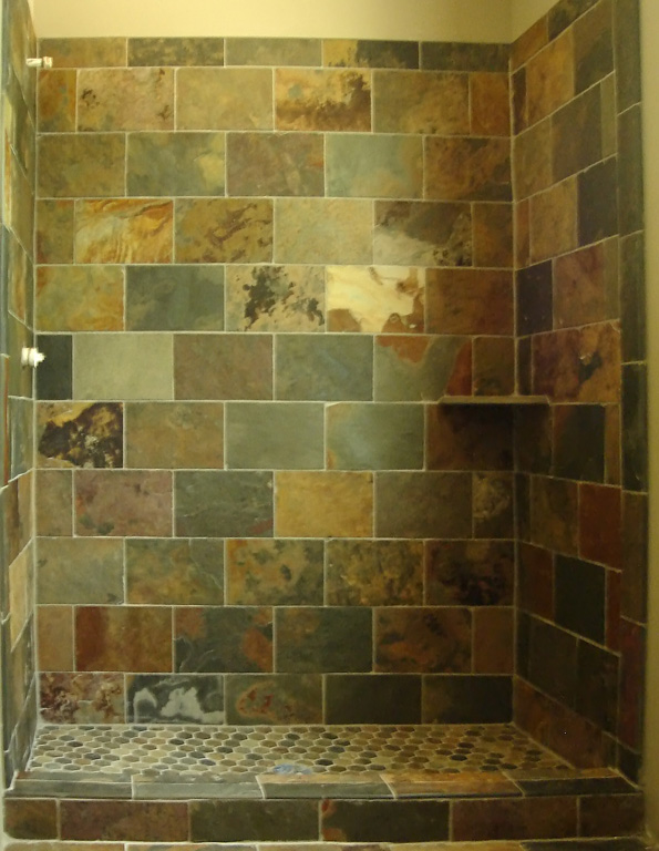 Slate tiles for bathroom shower