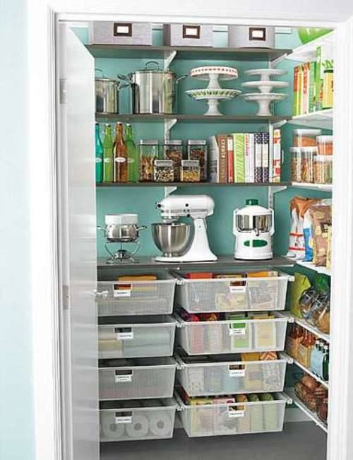 Small pantry shelving systems