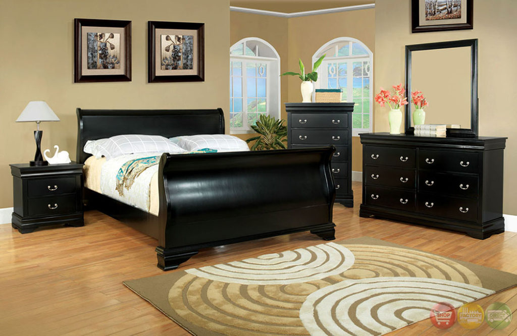 Traditional black bedroom set