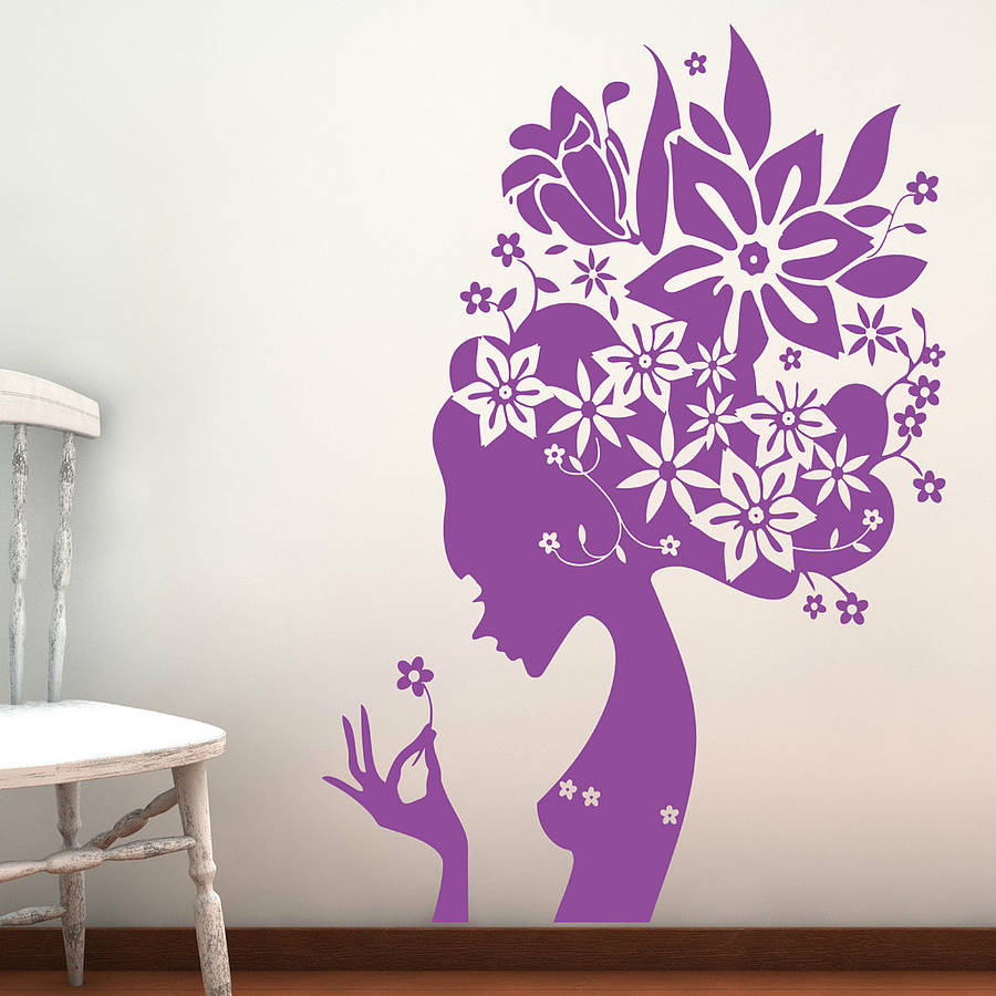 Wall flower stickers for girls