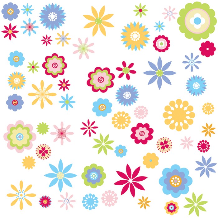 Wall flower stickers for kids