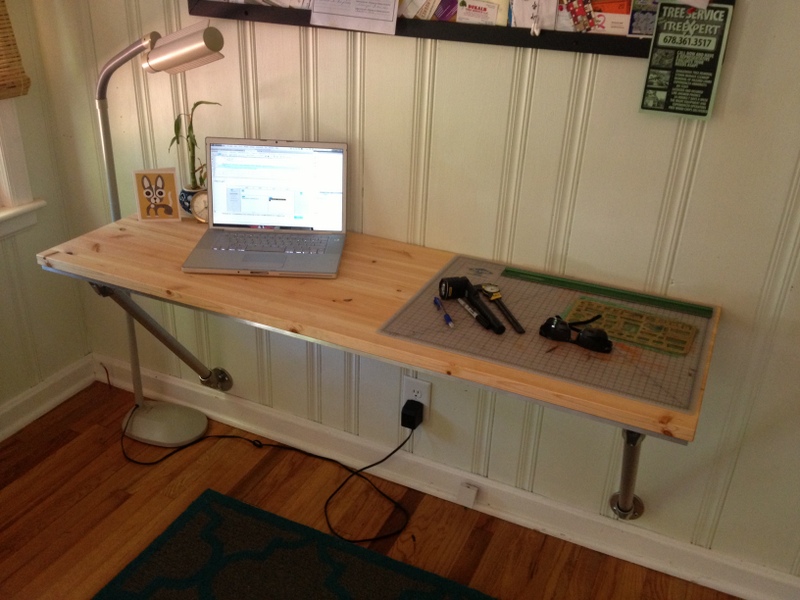 Wall mounted desk build